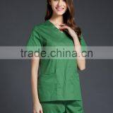 2016 Juqian Custom High End V Neck Green Usually Hospital Nursing Scrubs Nursing Uniforms thumbnail-1