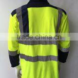 Polyester Contrast High Visibility Safety Europe Birdeye Sew-on Tape Reflective Polo Shirt thumbnail-2