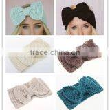Wholesale Oversize Knit Headband With Bow Winter Headband for Women thumbnail-3