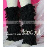 Girls Black Lace Petti Leg Warmers LM3 thumbnail-1