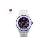 Plastic Watch Case Purple Dial White Silicone Ice WatchesWith Color / Laser Filled Logo