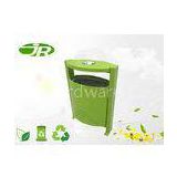 Colored Metal Transparent Trash Can With Ashtray For Subway / Bus Station