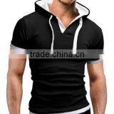 Factory OEM Services Short Sleeve High Quality Cheap Plain Two Tone Hoodie With Customized Logo thumbnail-2