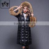 2017 Italian Beautiful and Fashion Pattern Goose Down Jacket With Big Fur Collar and Cuff for Lady thumbnail-3