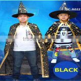 Hot sale china kids halloween capes with gold stars
