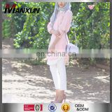 Hotsale Summer Pink ladies Muslim Blouses Elegant Design Islam Blouse Beautiful Elegant Knit Blouses