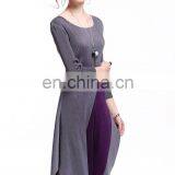 China Manufacter Round Neck Slim Pleat Dress Women Daily Wear Irregular Hem Dress thumbnail-2