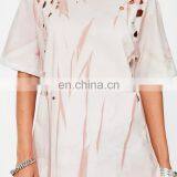 Pink Summer Distressed Washed Short Sleeve Women t Shirt thumbnail-4