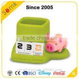 Hot Sale Cute Animal Design Pig Shape Decorative Multi Purpose Calendar Pen Holder thumbnail-1