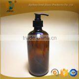 16oz Amber Boston Glass Bottle With Plastic Pump Sprayer thumbnail-2