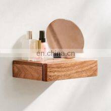 Wooden Wall Shelf With Drawers