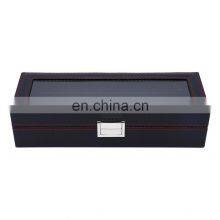 6 Slots Black Watch Box Watch Storage Box Display Watch Organizer Box thumbnail-4