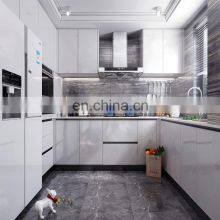Ghana Quality Space Saving Free Used Ready to Gloss Home Lacquered Flat Pack Small Gray Glossy Kitchen Cabinets Sale thumbnail-4