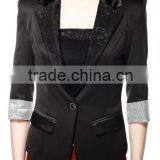 Black Slim Suit for Women thumbnail-1