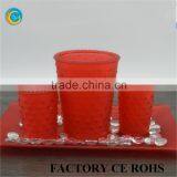 Red Colored Glass Candle Holder Set for Decration Quality Choice