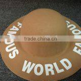 Fashion Korean FAMOUS WORLD Printed Wide Brim Lady Women's Dome Fedora Bucket Caps thumbnail-2