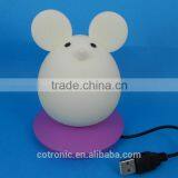 EN71 Approval The Silicone Mouse Portable LED Night Light With Music Player