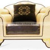 Luxury Classic Design Living Room Furniture Beige Leather Sofa Set Sectional Vintage Sofa thumbnail-1