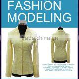 2016 Ladies' Plain T-shirts OEM Service Lapel Collar Casual Suit Design Custom Shirts thumbnail-5