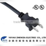 lower price UL label two pins AC power cord flat plug electric plug power cord