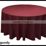 factory price good quality burgundy polyester satin plain fabric table cover cloth for wedding