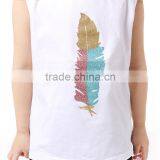 2016 Latest Design Wholesale Baby Outfit Cotton Sleeveless Leaves Pattern Girls Outfit For 0-8 Yrs thumbnail-4