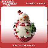 Snowman Ceramic Jars With Lids