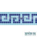 Designs Swimming Pool Tile Mosaics Line Light Blue Border Tiles