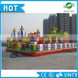 Popular 0.55mm PVC golden amusement park manufacturers, cartoon amusement park for kids, inflatable fun city for sale