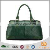 P131-B2558 Dark Green Ostrich Pattern Lady Leather Bag From China Bags Factory thumbnail-4