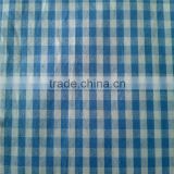 100% cotton yarn dyed woven poplin fabric samll blue white plaid pattern shirt fabric