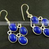 Lapis Lazuli Oval Gemstone Earrings thumbnail-1