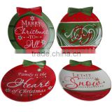 Stoneware plates with butterfly knot and Christmas decal