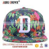 Wholesle Cheap Custom Embroidery Flat Brim Floral Snapback Hat Custom thumbnail-2
