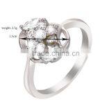 Chic Clear Zircon Ellipse and Flower Shaped Women Engagement Ring thumbnail-4