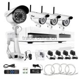 720P 4 CH NVR Wireless cctv camera System with 1TB Hard Drive with 4 Weatherproof Night Vision Wireless IP Cameras