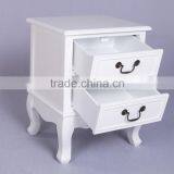 Best Choice Antique Wood Furniture Bedside Table Short Good Quality White Painting Nightstand thumbnail-3
