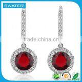 Jewelry Fashion Crystal Drop Ruby Earrings thumbnail-1
