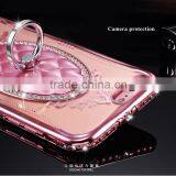 Hot New for IPhone 7 Plus Luxury Diamond Case Electroplating TPU Case With Rhinestones & Ring Holder thumbnail-4