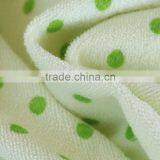 Waterproof TPU Composite Green Punctuate Cotton Terry Cloth Beach Towel Fabric