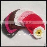 Crochet Newsboy Beanie Kufi Hats With a Daisy thumbnail-1