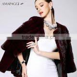 Wholesale Purple Denmark Mink Fur Coat With Factory Price thumbnail-1