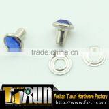 High End Metal Brass Ring Rivet With Rhithstone thumbnail-1