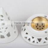 Wholesale Top Sell Pyramid Hollow Out Ceramic Incense Burner With Round Bottom thumbnail-6