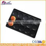 High Quality 15 Grooves Aluminum Alloy Hamburger Teflon Coated Baking Tray Round Brea Baking Tray thumbnail-2