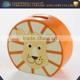 Decorative Paint Lion's Head Piggy Bank Ceramic Factory Wholesale thumbnail-1
