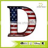 Store More Marquee LED Light Up Letter D With American Flag Print thumbnail-1