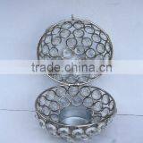 Egg Shape Glass Diamond Votive With in Nickel Finish thumbnail-1
