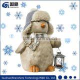 Garden Penguin Statue With Lanterns for Christmas Decoration thumbnail-1