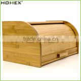Bread Storage Box Bamboo Box Bin/Rolltop Bread Storage Container/Homex_FSC/BSCI Factory
